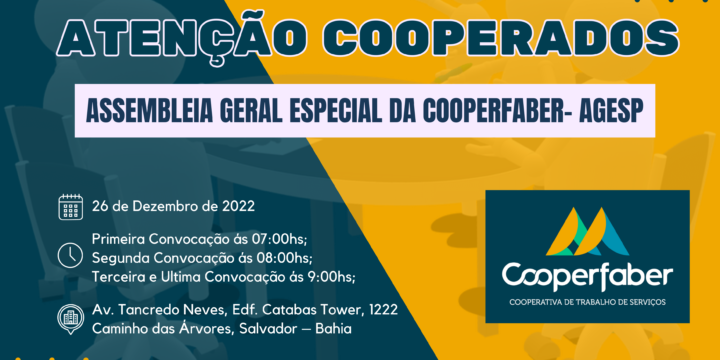 CONVOCAÇÃO DE ASSEMBLEIA GERAL ESPECIAL DA COOPERFABER – AGESP