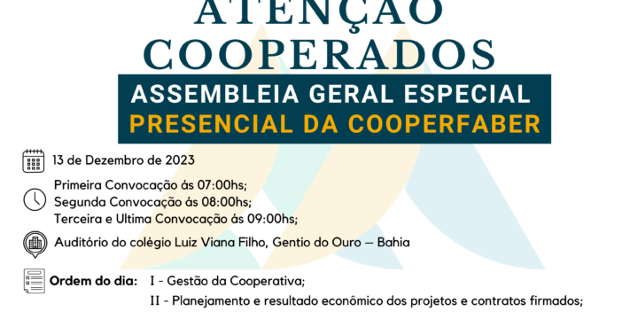 CONVOCAÇÃO DE ASSEMBLEIA GERAL ESPECIAL DA COOPERFABER