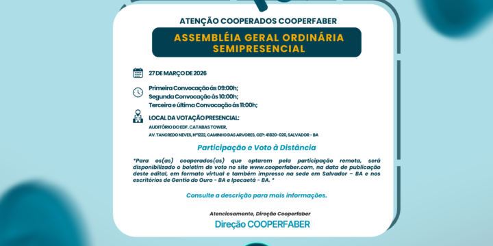  CONVOCAÇÃO PARA ASSEMBLEIA GERAL ORDINÁRIA SEMIPRESENCIAL – CIRCULAR Nº 01/2026 